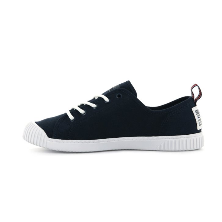 Palladium Easy Lace Canvas Low Tops Women's Sneakers Navy | UK C703-OFI